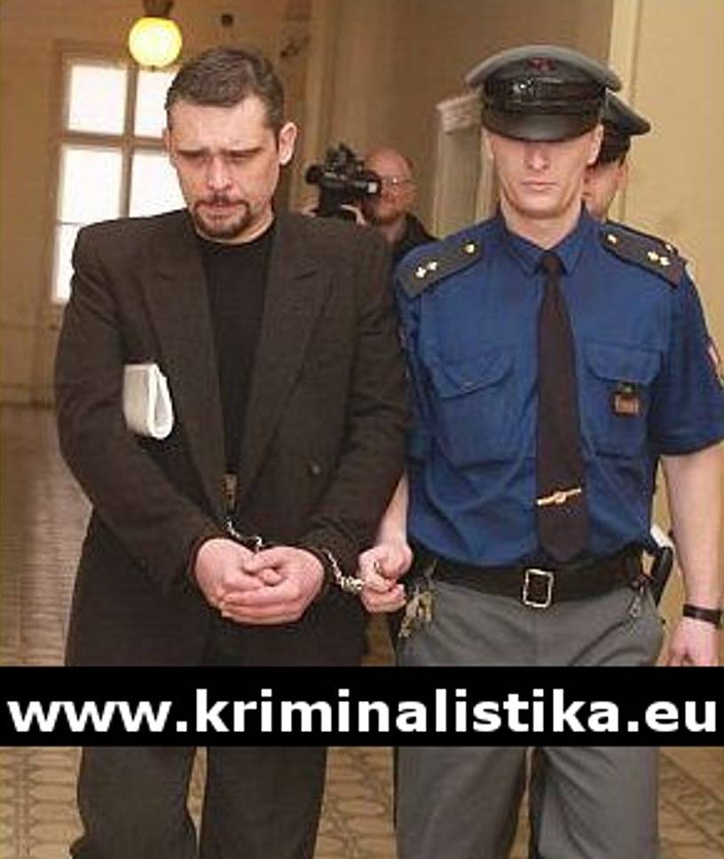 Balíkový vrah - alias Martin Vostárek je odváděn od soudu